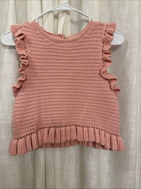 Zara Knit Ruffle Tank Top